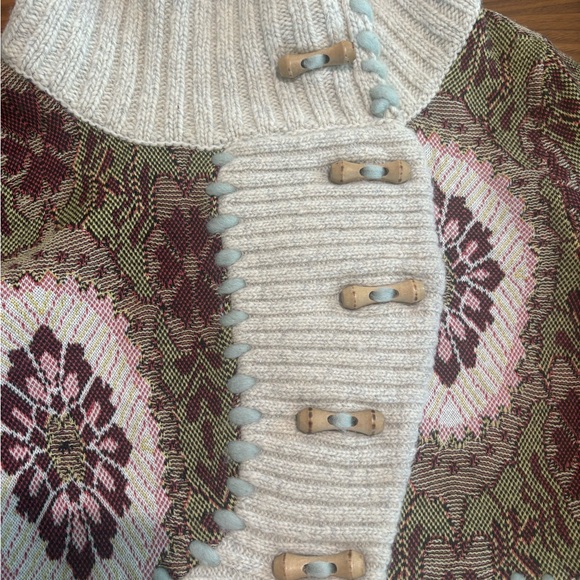 Anthropologie Sleeping On Snow Multicolor Cowl Neck Sweater - Picture 5 of 6